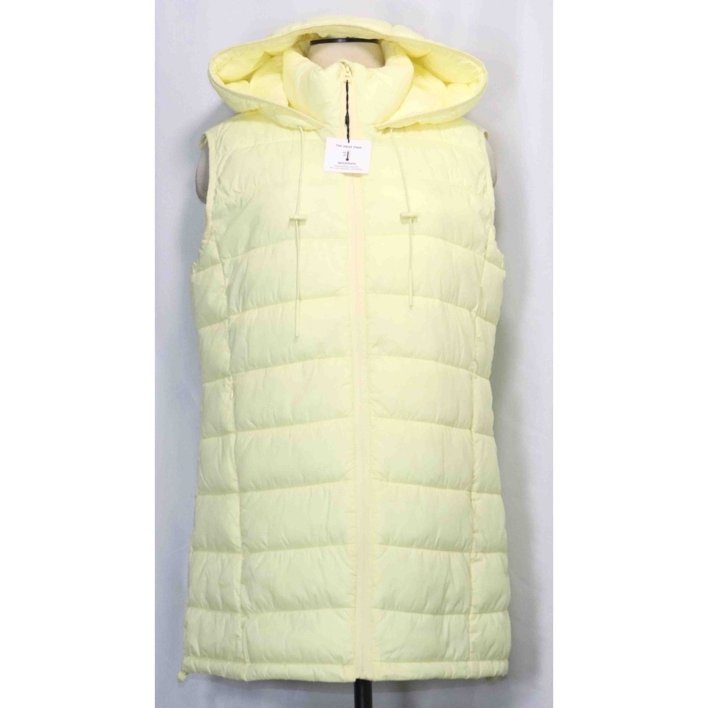NWT  Zara Yellow Sleeveless Hoodie Wind Resist Vest Jacket‎ Women Size Large